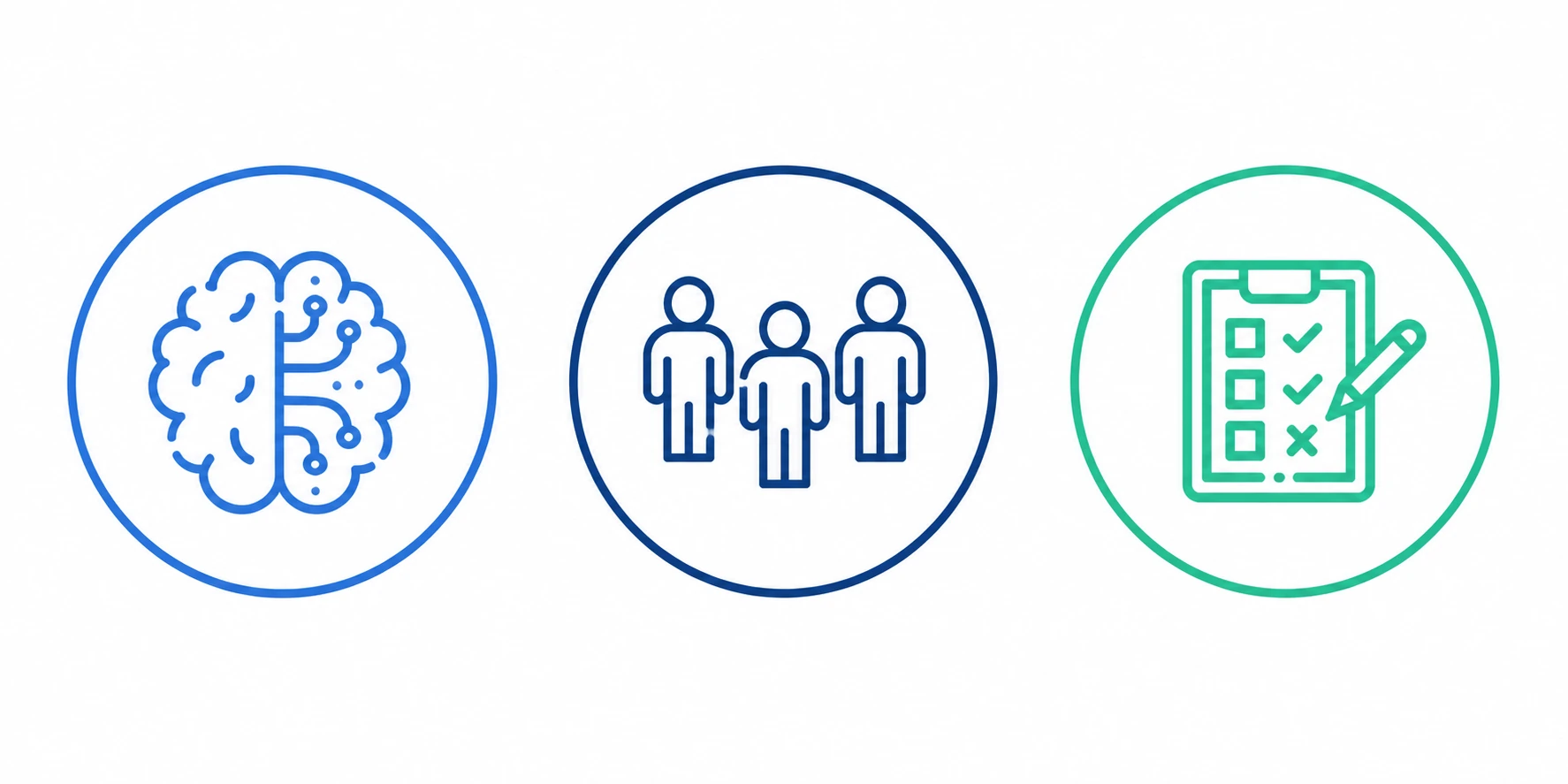 Iconos de evaluación psicolaboral, assessment center y evaluación por competencias